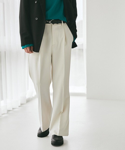 EMMA CLOTHES(エマクローズ)の「TRストレッチスーツ地 1タック センタープレス スリム フレアパンツ EMMA CLOTHES(スラックス・メンズ・ブラック/ミックスグレー/ナチュラル/グリーン系その他/ブルー系その他/ブルー系その他2・M/L/S)」の8枚目の写真