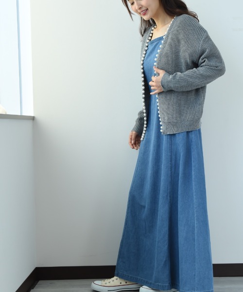 INTERPLANET（インタープラネット）の「パールドルマンプルカーディガン（カーディガン/ボレロ・レディース・チャコールグレー/ブラック/パープル/ベージュ・FREE）」の15枚目の写真