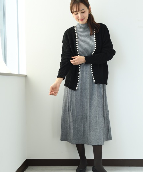 INTERPLANET（インタープラネット）の「パールドルマンプルカーディガン（カーディガン/ボレロ・レディース・チャコールグレー/ブラック/パープル/ベージュ・FREE）」の21枚目の写真