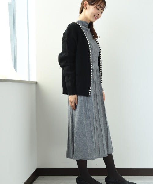 INTERPLANET（インタープラネット）の「パールドルマンプルカーディガン（カーディガン/ボレロ・レディース・チャコールグレー/ブラック/パープル/ベージュ・FREE）」の22枚目の写真