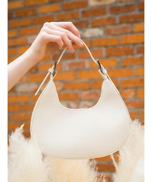 Lugnoncure（ルノンキュール）の「ハーフムーンバッグ（ハンドバッグ・レディース・オフホワイト/ピンク/ブラック・ﾌﾘ-）」の4枚目の写真