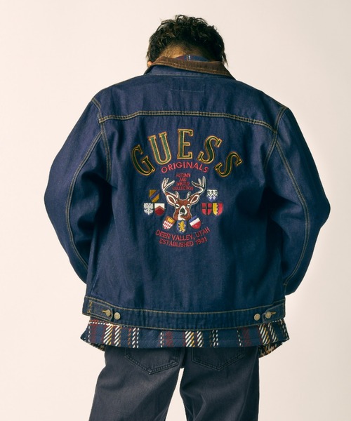Guess（ゲス）の「GUESS Originals Deer Denim Jacket（デニムジャケット・メンズ・ダークインディゴブルー・MEDIUM/LARGE/X-LARGE/SMALL）」の16枚目の写真