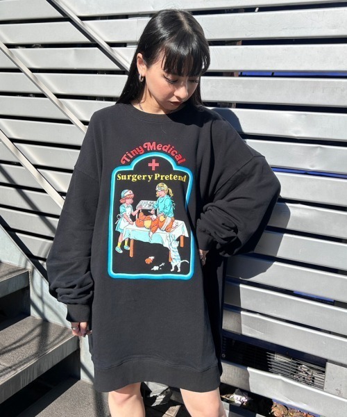 Candy Stripper（キャンディストリッパー）の「TINY MEDICAL SWEAT ワンピース（スウェット・レディース・ブルー/ブラック/ホワイト・2）」の18枚目の写真