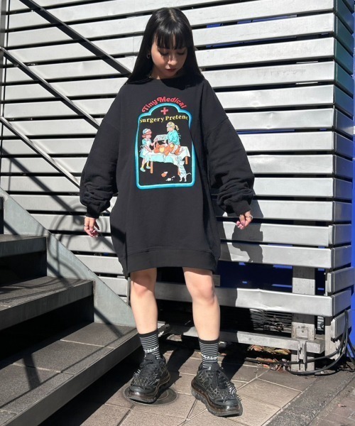 Candy Stripper（キャンディストリッパー）の「TINY MEDICAL SWEAT ワンピース（スウェット・レディース・ブルー/ブラック/ホワイト・2）」の10枚目の写真
