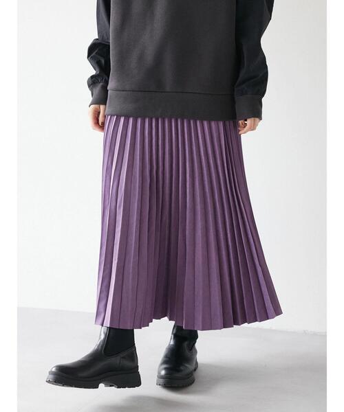CRAFT STANDARD BOUTIQUE（クラフトスタンダードブティック）の「ピーチアコーディオンプリーツスカート ＊（スカート・レディース・パープル/ブルー/チャコールグレー/オレンジ・FREE）」の21枚目の写真