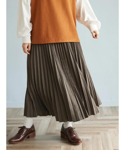 CRAFT STANDARD BOUTIQUE（クラフトスタンダードブティック）の「ピーチアコーディオンプリーツスカート ＊（スカート・レディース・パープル/ブルー/チャコールグレー/オレンジ・FREE）」の10枚目の写真