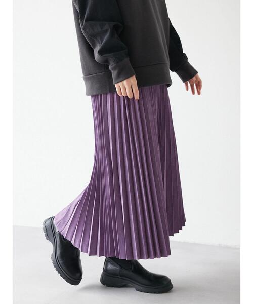 CRAFT STANDARD BOUTIQUE（クラフトスタンダードブティック）の「ピーチアコーディオンプリーツスカート ＊（スカート・レディース・パープル/ブルー/チャコールグレー/オレンジ・FREE）」の7枚目の写真