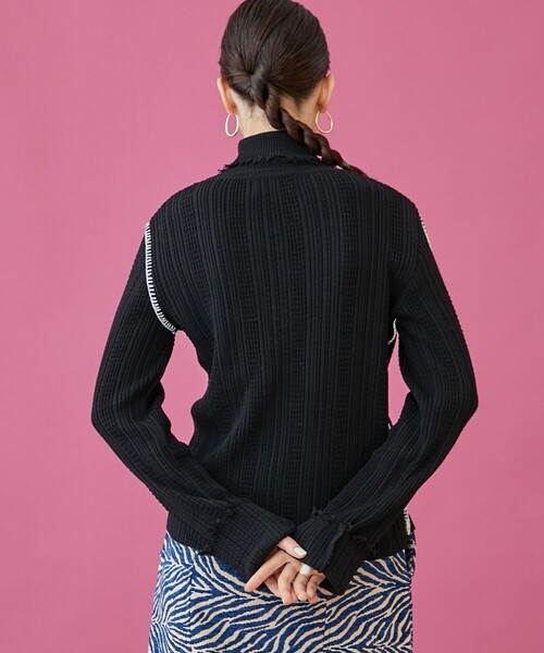 INella（イネラ）の「【INella/イネラ】タートルネックステッチニット（ニット/セーター・レディース・ブラック/アイボリー/グリーン・FREE）」の9枚目の写真