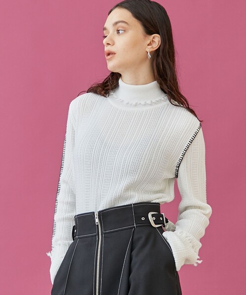 INella（イネラ）の「【INella/イネラ】タートルネックステッチニット（ニット/セーター・レディース・ブラック/アイボリー/グリーン・FREE）」の10枚目の写真