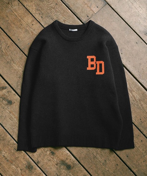 BAYFLOW（ベイフロー）の「HAPPYニット（ニット/セーター・メンズ・マスタード/ベージュ/ネイビー/グリーン/ブラック/オフホワイト・MEDIUM/LARGE）」の3枚目の写真