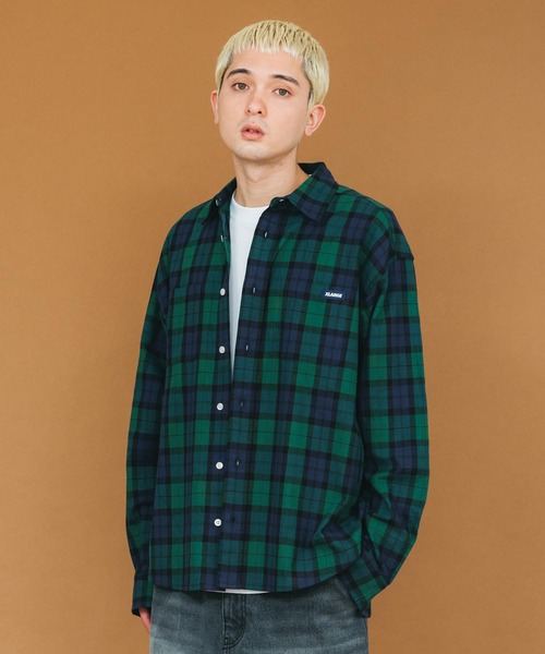 XLARGE（エクストララージ）の「PLAID L/S SHIRT（シャツ/ブラウス・メンズ・グリーン/オレンジ/ブラック・S/M/L/XL）」の12枚目の写真