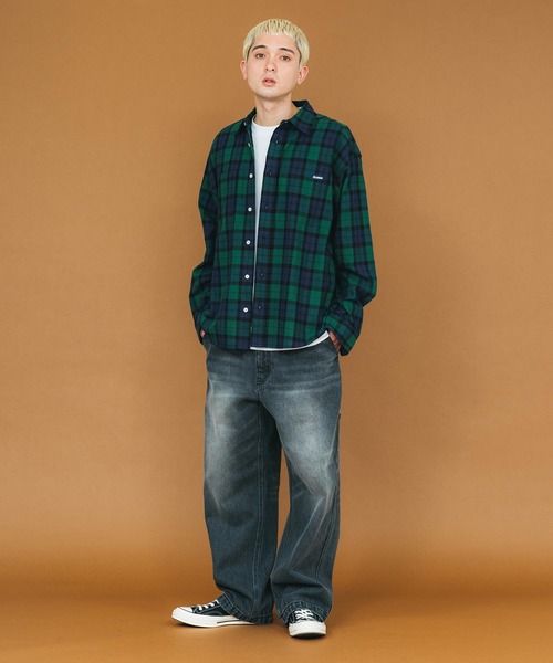 XLARGE（エクストララージ）の「PLAID L/S SHIRT（シャツ/ブラウス・メンズ・グリーン/オレンジ/ブラック・S/M/L/XL）」の13枚目の写真