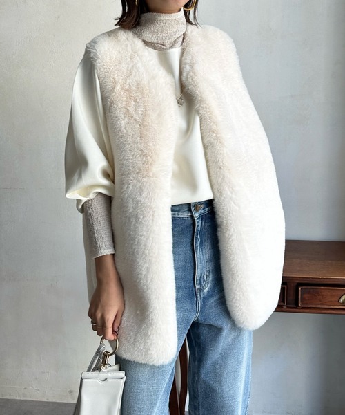 DouDou（ドゥドゥ）の「【WEB限定】レイヤードライクダンボールトップス（パーカー・レディース・ブルー/ブラック/アイボリー/グレイッシュベージュ・FREE）」の17枚目の写真