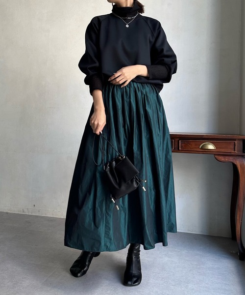 DouDou（ドゥドゥ）の「【WEB限定】レイヤードライクダンボールトップス（パーカー・レディース・ブルー/ブラック/アイボリー/グレイッシュベージュ・FREE）」の18枚目の写真