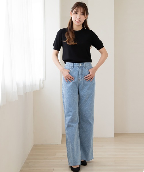 molli 半袖ニット S アイボリー 刺繍 ポロ 半袖 サマーニット[品番：LFTW0000164]｜SHOPLIST