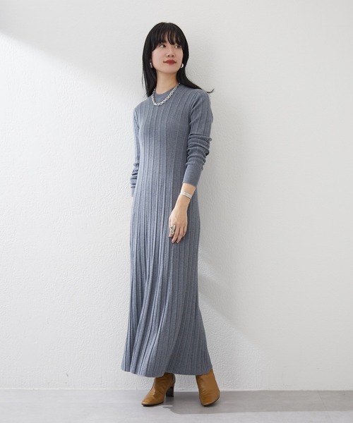 SHENERY（シーナリー）の「リブフレアニットワンピース（ワンピース・レディース・ブラック/グレー・38/36）」の19枚目の写真