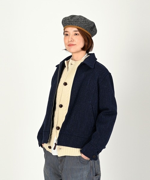 45R（フォーティファイブアール）の「コットンシェットランドメルトンの908ブルゾン（インディゴ）（ブルゾン・レディース・インディゴブルー・SMALL/MEDIUM/X-SMALL）」の4枚目の写真