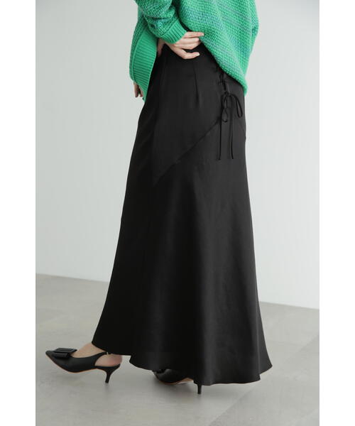 JILL STUART(ジルスチュアート)の「◆サテンナロースカート(スカート・レディース・ブラック/ブルー・2/4)」の4枚目の写真