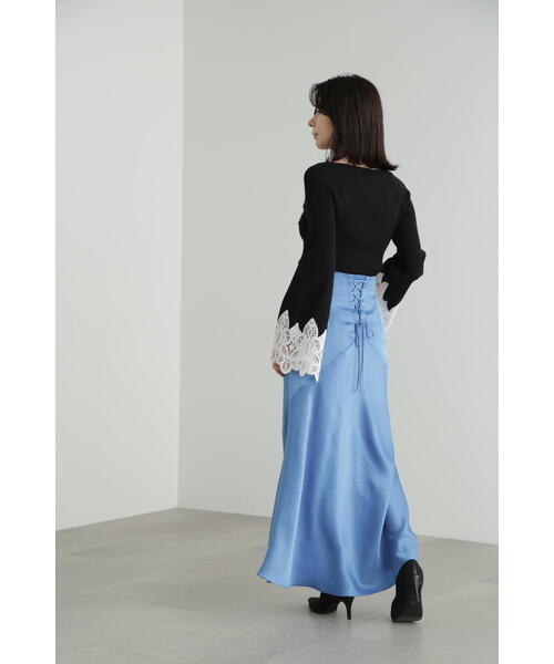 JILL STUART(ジルスチュアート)の「◆サテンナロースカート(スカート・レディース・ブラック/ブルー・2/4)」の11枚目の写真