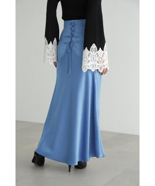 JILL STUART(ジルスチュアート)の「◆サテンナロースカート(スカート・レディース・ブラック/ブルー・2/4)」の15枚目の写真