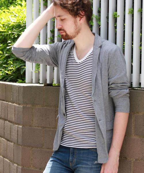 BEAUTY&YOUTH UNITED ARROWS(ビューティーアンドユースユナイテッドアローズ)の「BY 80/2 ハイゲージ TEEジャケット◆(テーラードジャケット・メンズ・ライトグレー/グレー/ネイビー・SMALL/MEDIUM/LARGE/X-LARGE)」の2枚目の写真