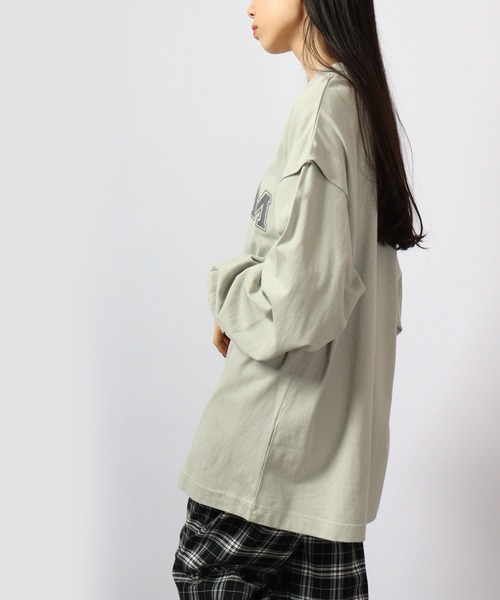 spiritoso（スピリトーゾ）の「spiritoso ロゴプリントタックロンT 長袖（Tシャツ/カットソー・レディース・ベージュ/オフホワイト/オリーブ/チャコール・F）」の13枚目の写真
