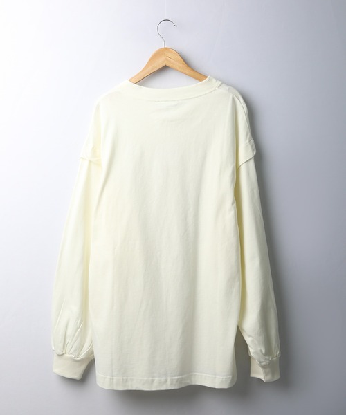 spiritoso（スピリトーゾ）の「spiritoso ロゴプリントタックロンT 長袖（Tシャツ/カットソー・レディース・ベージュ/オフホワイト/オリーブ/チャコール・F）」の21枚目の写真
