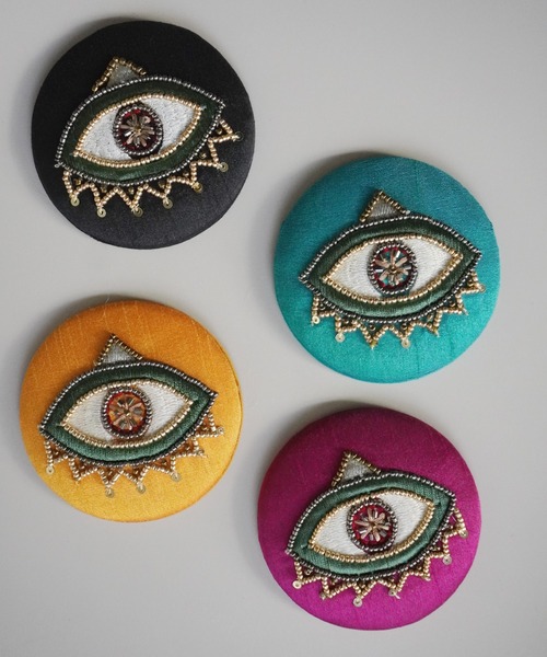 Port(ポート)の「【 antique andico / アンティーク アンディコ 】 イーブルアイ 刺繍 ビーズ ミラー_(ミラー・レディース・イエロー/ブルー/パープル/ブラック・FREE)」の9枚目の写真