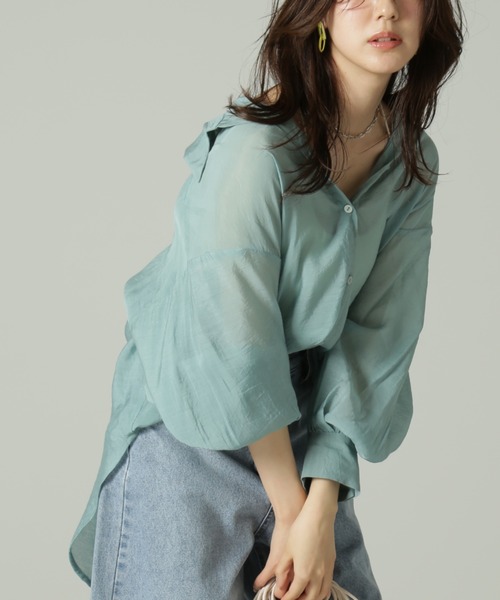 FREE'S MART（フリーズマート）の「◆シアールーズシャツ（シャツ/ブラウス・レディース・ブルー/ベージュ/ホワイト/ピンク・SMALL/MEDIUM）」の9枚目の写真