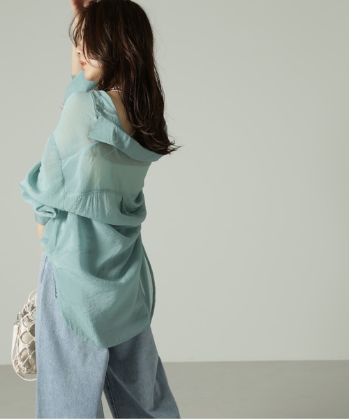 FREE'S MART（フリーズマート）の「◆シアールーズシャツ（シャツ/ブラウス・レディース・ブルー/ベージュ/ホワイト/ピンク・SMALL/MEDIUM）」の6枚目の写真