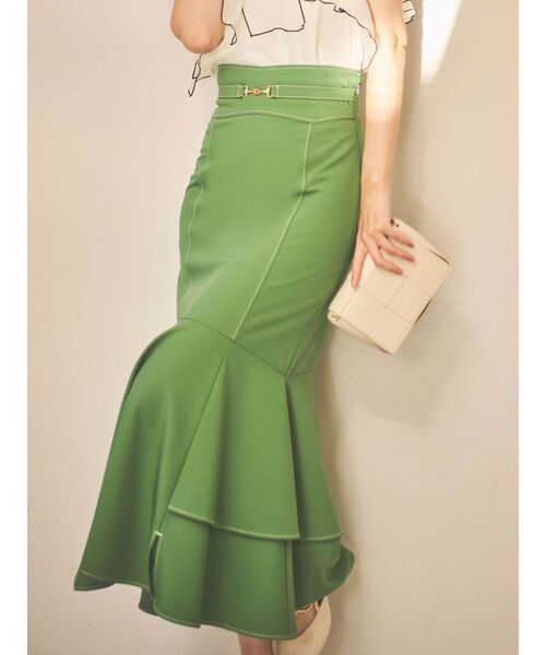 dazzlin（ダズリン）の「ダブルスリットビットスカート（スカート・レディース・アイボリー/グリーン/インディゴブルー・SMALL/MEDIUM）」の5枚目の写真
