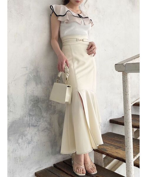 dazzlin（ダズリン）の「ダブルスリットビットスカート（スカート・レディース・アイボリー/グリーン/インディゴブルー・SMALL/MEDIUM）」の18枚目の写真