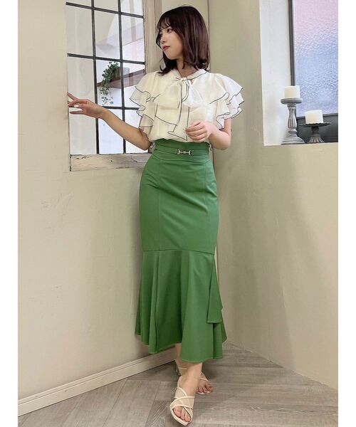 dazzlin（ダズリン）の「ダブルスリットビットスカート（スカート・レディース・アイボリー/グリーン/インディゴブルー・SMALL/MEDIUM）」の16枚目の写真