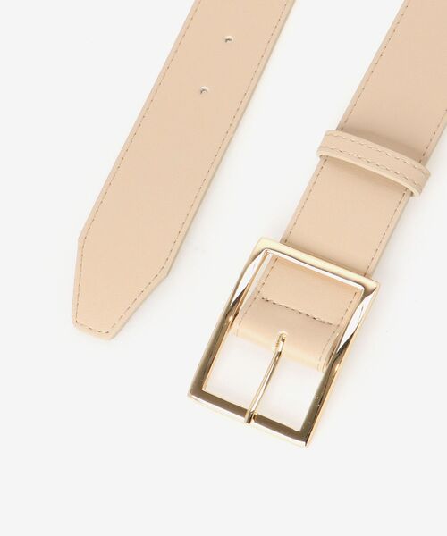 MAJESTIC LEGON（マジェスティックレゴン）の「スクエアバックルベルト（ベルト・レディース・ベージュ/アイボリー/ブラック・FREE）」の5枚目の写真
