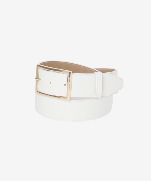 MAJESTIC LEGON（マジェスティックレゴン）の「スクエアバックルベルト（ベルト・レディース・ベージュ/アイボリー/ブラック・FREE）」の7枚目の写真