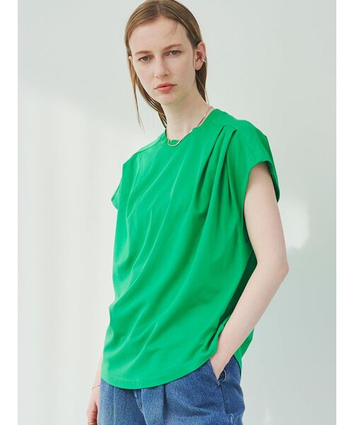 ELENDEEK（エレンディーク）の「ショルダータックカットソー（Tシャツ/カットソー・レディース・オフホワイト/ブラック/グリーン/カーキ・FREE）」の10枚目の写真