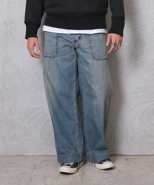 HOUSTON(ヒューストン)の「USA COTTON DENIM SAILOR PANTS(デニムパンツ・メンズ・ライトインディゴブルー/ダークインディゴブルー/インディゴブルー・M/L/XL)」の20枚目の写真
