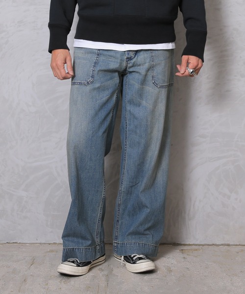 HOUSTON(ヒューストン)の「USA COTTON DENIM SAILOR PANTS(デニムパンツ・メンズ・ライトインディゴブルー/ダークインディゴブルー/インディゴブルー・M/L/XL)」の12枚目の写真
