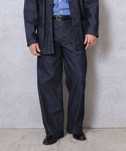 HOUSTON(ヒューストン)の「USA COTTON DENIM SAILOR PANTS(デニムパンツ・メンズ・ライトインディゴブルー/ダークインディゴブルー/インディゴブルー・M/L/XL)」の7枚目の写真