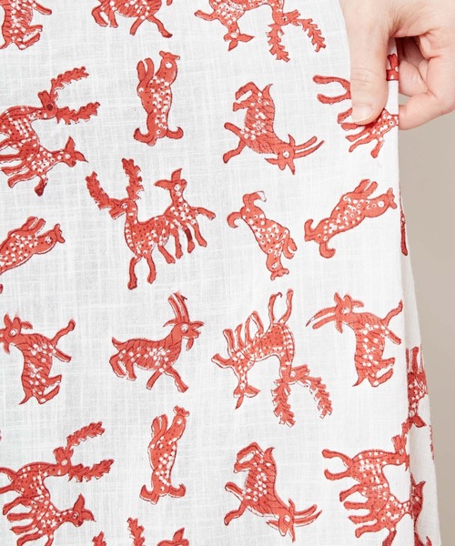 チャイハネ（チャイハネ）の「【チャイハネ】マルリントブロックプリントワンピース（ワンピース・レディース・ホワイト/イエロー/ブルー/グリーン・FREE）」の5枚目の写真