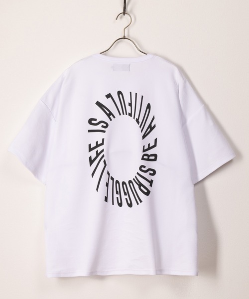 SlashDate(スラッシュデイト)の「梨地プリントTシャツ/バックプリント/ネックレス付き(Tシャツ/カットソー・メンズ・ホワイト系その他/ホワイト/ブラック系その他/ブラック・M/L)」の3枚目の写真