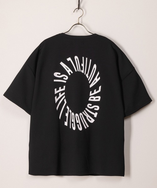 SlashDate(スラッシュデイト)の「梨地プリントTシャツ/バックプリント/ネックレス付き(Tシャツ/カットソー・メンズ・ホワイト系その他/ホワイト/ブラック系その他/ブラック・M/L)」の2枚目の写真