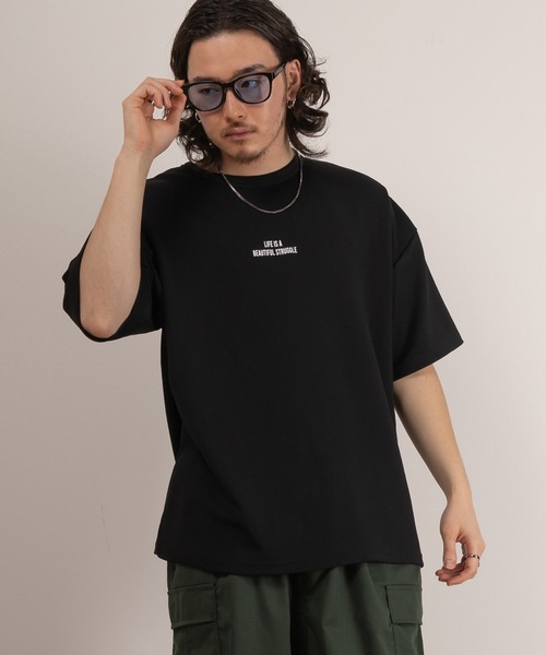 SlashDate(スラッシュデイト)の「梨地プリントTシャツ/バックプリント/ネックレス付き(Tシャツ/カットソー・メンズ・ホワイト系その他/ホワイト/ブラック系その他/ブラック・M/L)」の15枚目の写真