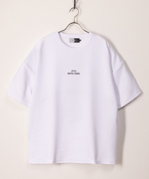 SlashDate(スラッシュデイト)の「梨地プリントTシャツ/バックプリント/ネックレス付き(Tシャツ/カットソー・メンズ・ホワイト系その他/ホワイト/ブラック系その他/ブラック・M/L)」の19枚目の写真