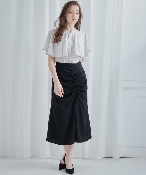 12Twelve Agenda(トゥエルブ アジェンダ)の「フロントギャザースカート(スカート・レディース・ベージュ/ブラック・M)」の14枚目の写真
