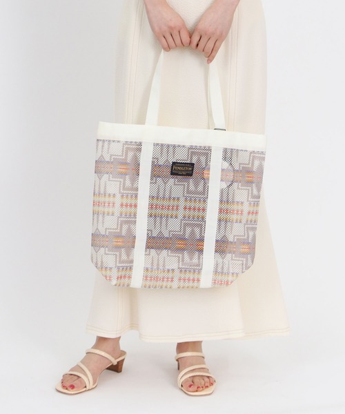 PENDLETON（ペンドルトン）の「【PENDLETON/ペルデルトン】メッシュトートL（トートバッグ・レディース・オフホワイト/ベージュ・FREE）」の7枚目の写真