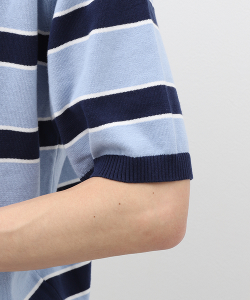 セール】【BoTT / ボット】Border S/SL Knit（ポロシャツ