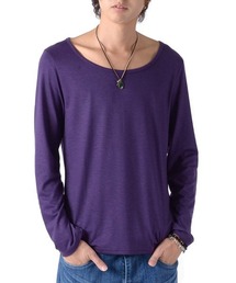 LUXSTYLE（ラグスタイル）の「Aegnoir(イグノア) ワイドＵネック無地ロンＴ（Tシャツ/カットソー）」