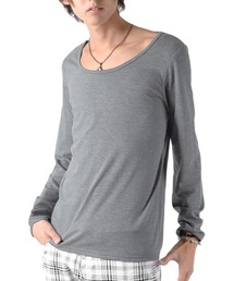 LUXSTYLE（ラグスタイル）の「Aegnoir(イグノア) ワイドＵネック無地ロンＴ（Tシャツ/カットソー）」