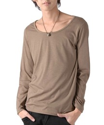 LUXSTYLE（ラグスタイル）の「Aegnoir(イグノア) ワイドＵネック無地ロンＴ（Tシャツ/カットソー）」